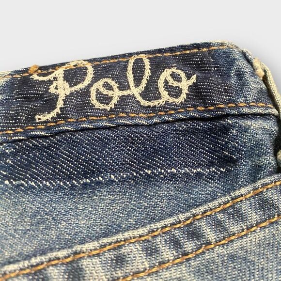 Polo Ralph Lauren Astor Slim Boyfriend Paint Splash Girls Blue Jeans size 16 New - Picture 9 of 12
